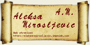Aleksa Mirošljević vizit kartica